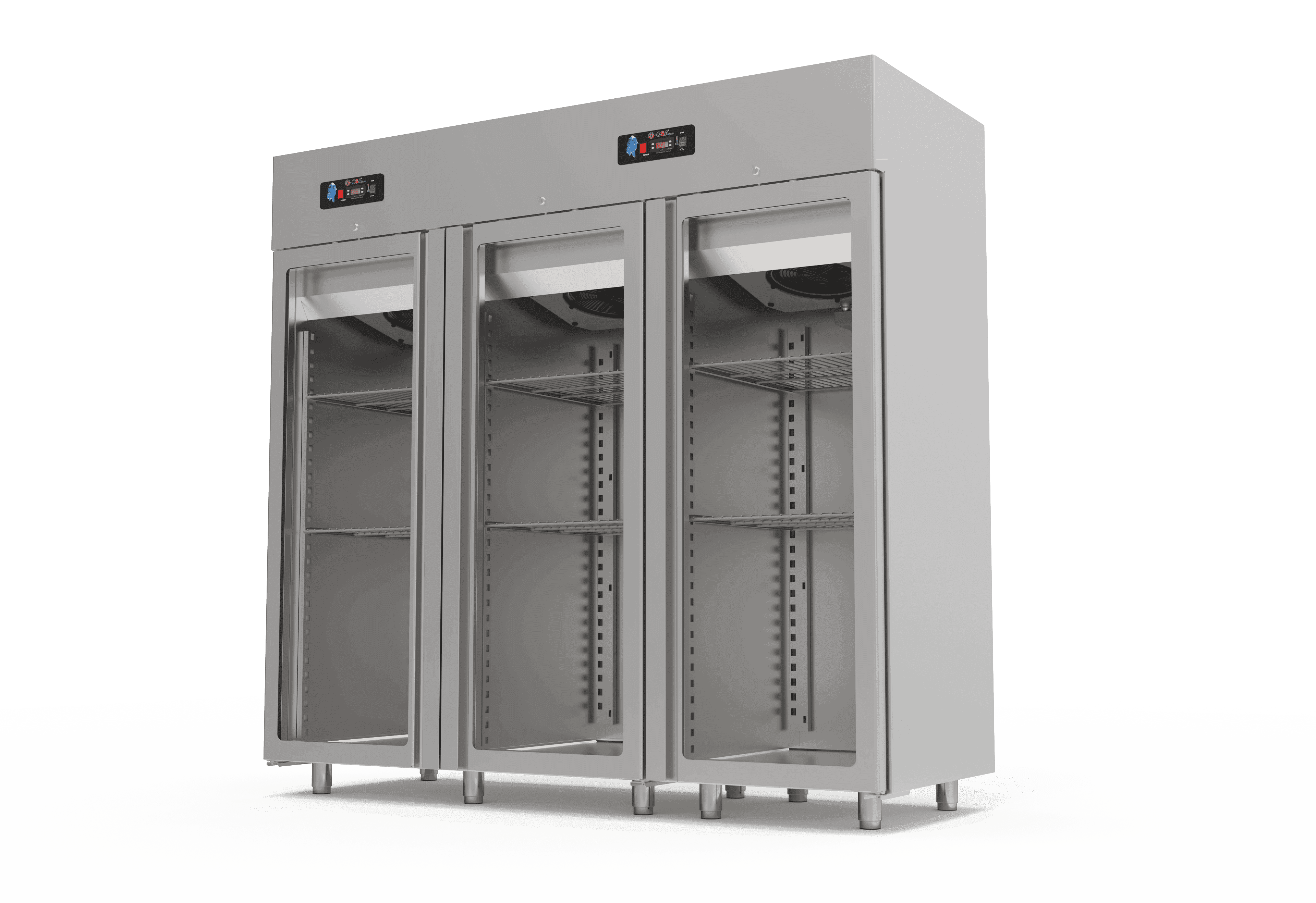 Kombine Buz Dolabı 2 Bölme Buzdolabı + 1 Bölme Dondurucu Cam Kapılı